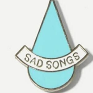 Sad Songs Blue Tear Drop pin Brooch
